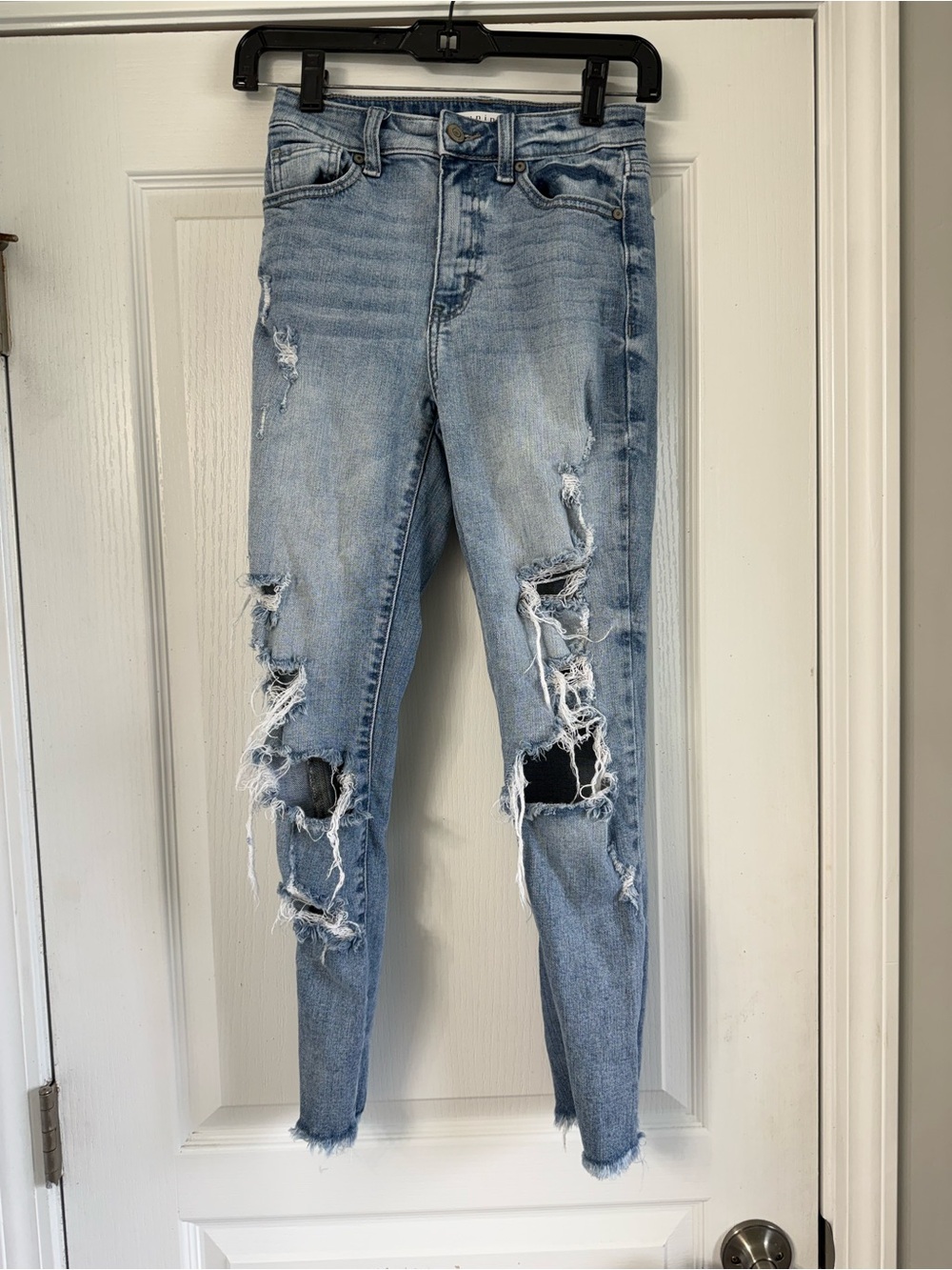Eunina Light Wash Ripped Skinny Jeans